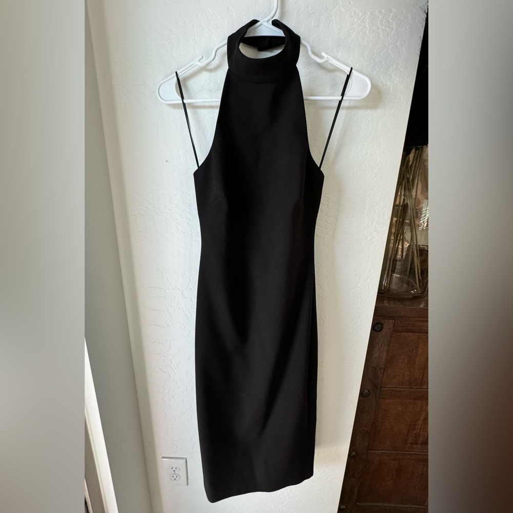 Likely NYC Black Halter Mini Dress Open Back